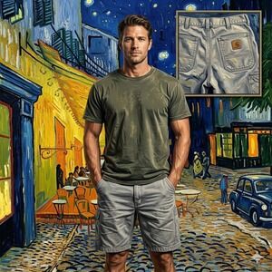 Carhartt B144 APH Mens 40 Gray Original Fit Canvas Carpenter Work Shorts